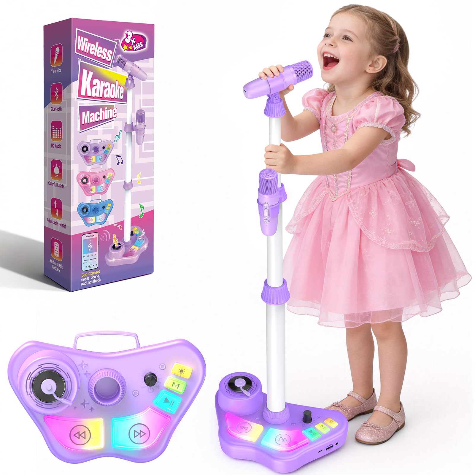 Stand Karaoke Machine for Kids, Christmas Singing Toys Gifts for 3 4 5 6 7 8 Yea