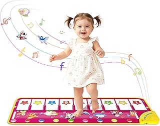 Floor Piano Mat, Toddler Girl Toys Musical Mat, 1 2 3 Year Old Girl Gifts | Keyboard Floor Playmat, 39.5" Electronic Music Animal Sound Touch Play Blanket, Dancing Mat