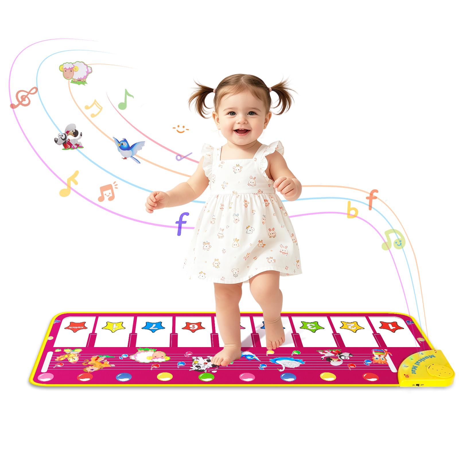 Floor Piano Mat, Toddler Girl Toys Musical Mat, 1 2 3 Year Old Girl Gifts | Keyb