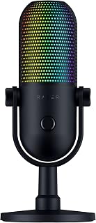 Razer Seiren V3 Chroma RGB USB Microphone: Stream & Game Reactive Lighting - Tap-to-Mute Sensor - Condenser Mic, XSplit - Black (Renewed)