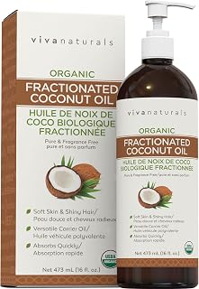 Viva Naturals Organic Fractionated Coconut Oil – Massage Oil, 16 fl oz (473 mL)