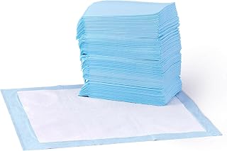 Amazon Basics Dog and Puppy Training Pads, Leakproof 5-Layer Design with Quick Dry Surface, Regular, 50 Count, Blue