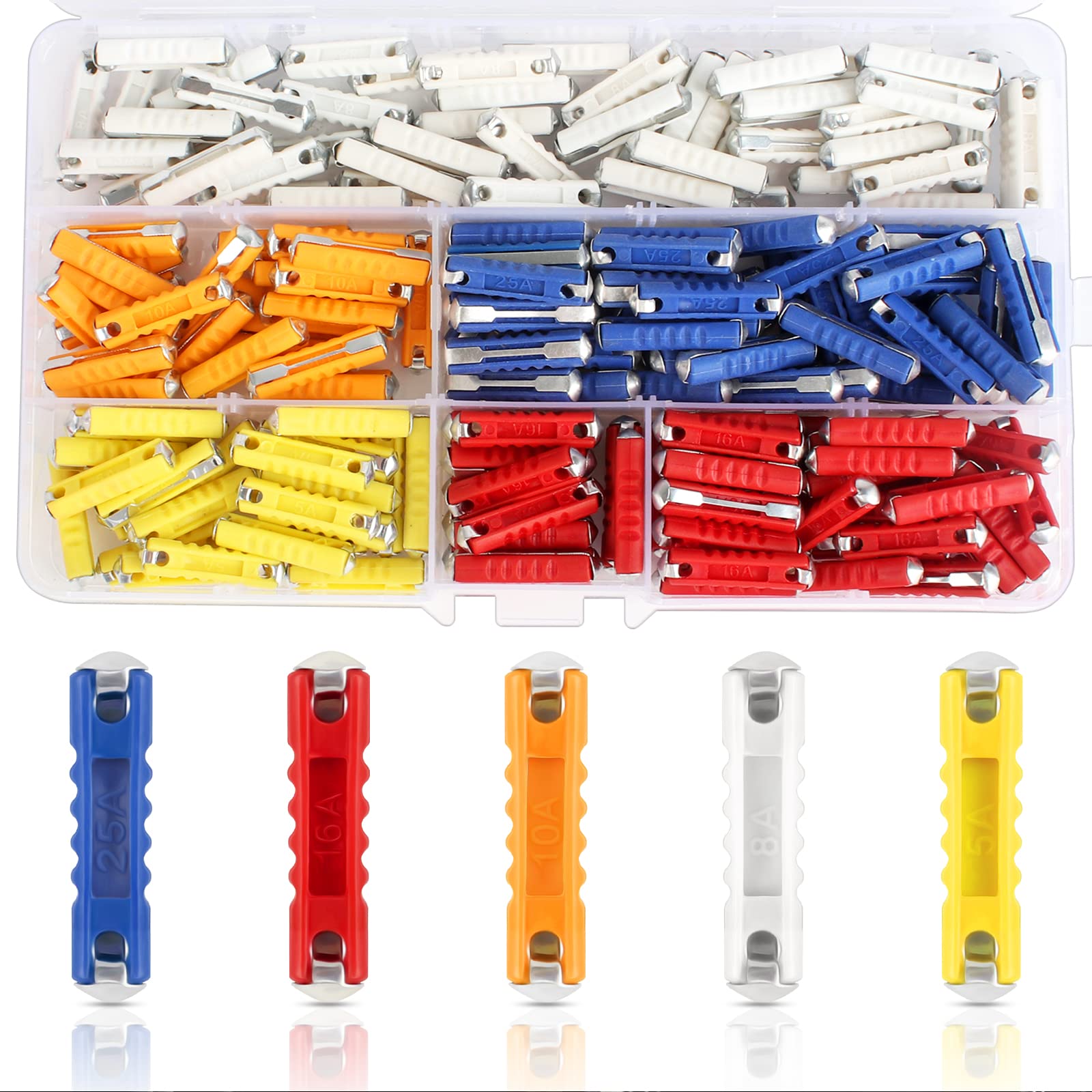 200Pcs European Automotive Fuse, Old Car Fuses Continental Fuses, Car Torpedo 5A