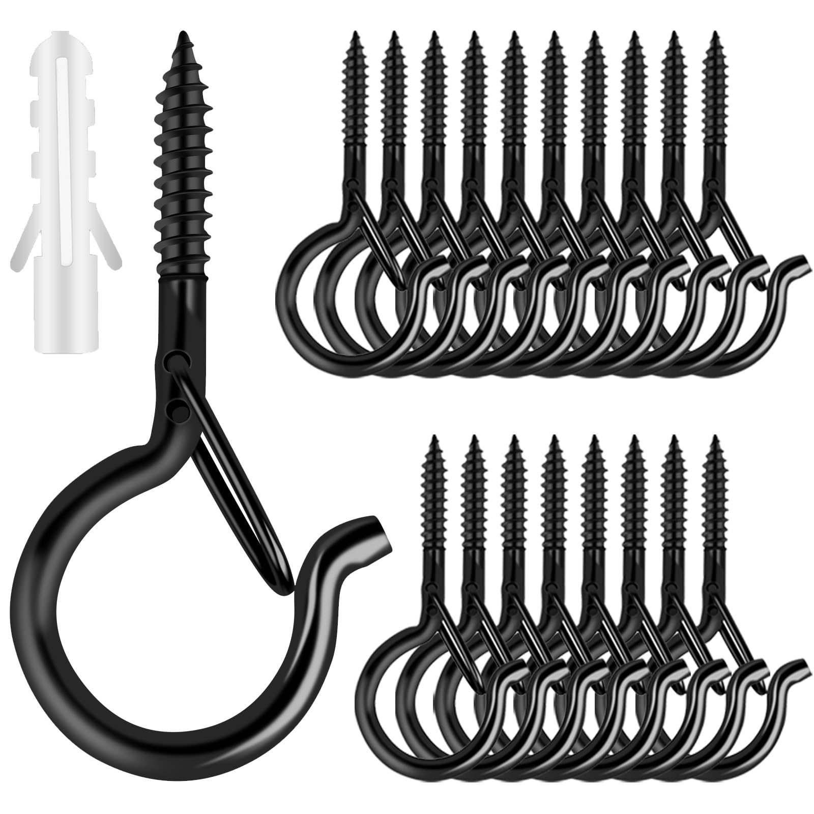 25 PCS Screw Hooks for Outdoor String Lights, Q Hangers String Light Hooks | Chr