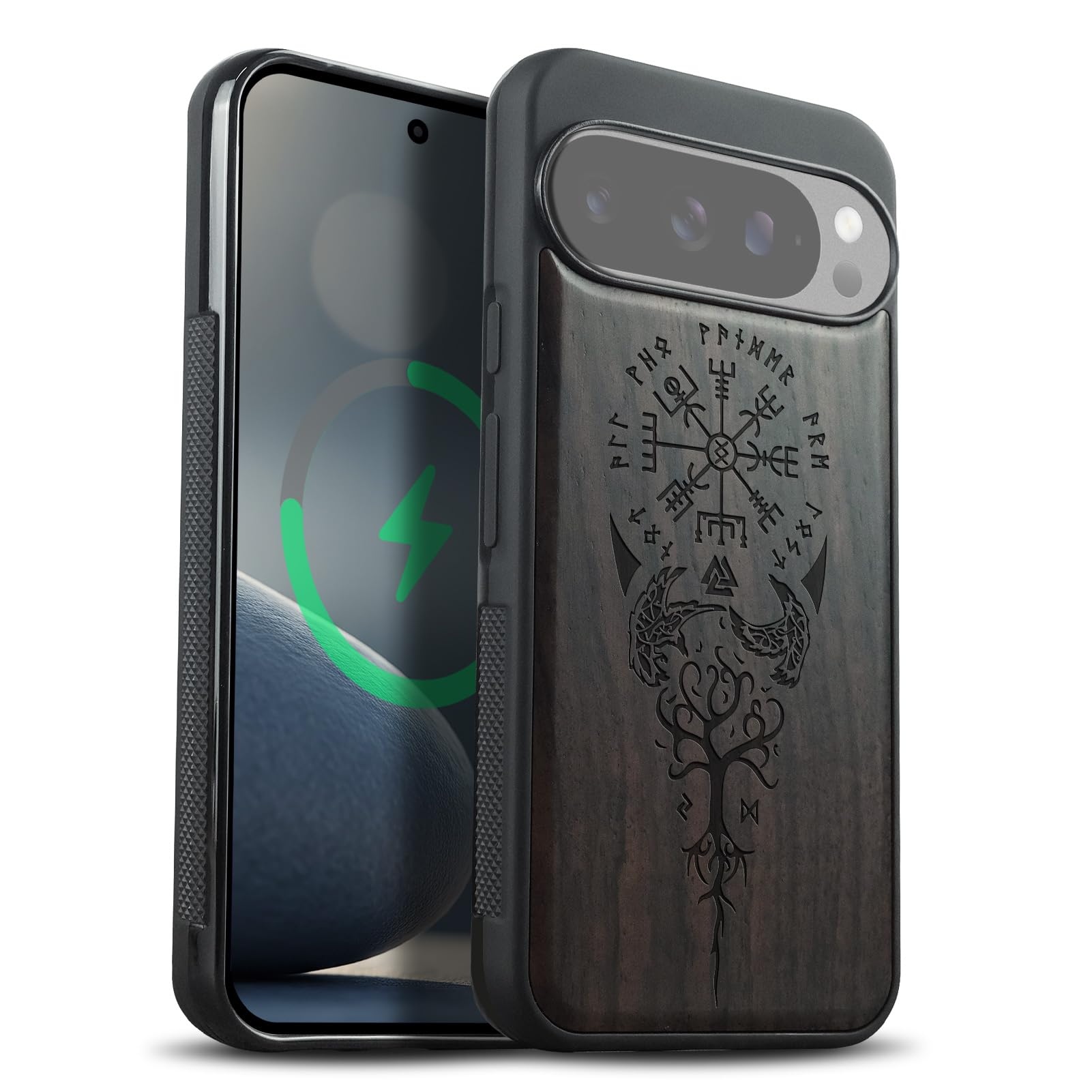 Carveit Wood Case for Google Pixel 10 ProXL Compatible with MagSafe [Wood and Hy