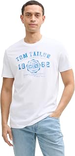 Tom Tailor Logo - T-shirt - Asymmetrical - Printed - Short Sleeve - Men