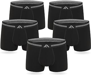FM London Pack of 5 Men's Bamboo Boxer Briefs, Tagless