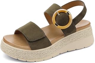 UBFEN Espadrillas da donna con zeppa bassa, supporto ortopedico per arco