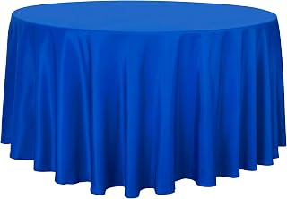 sancua Round Tablecloth, 108 Inch, Royal Blue