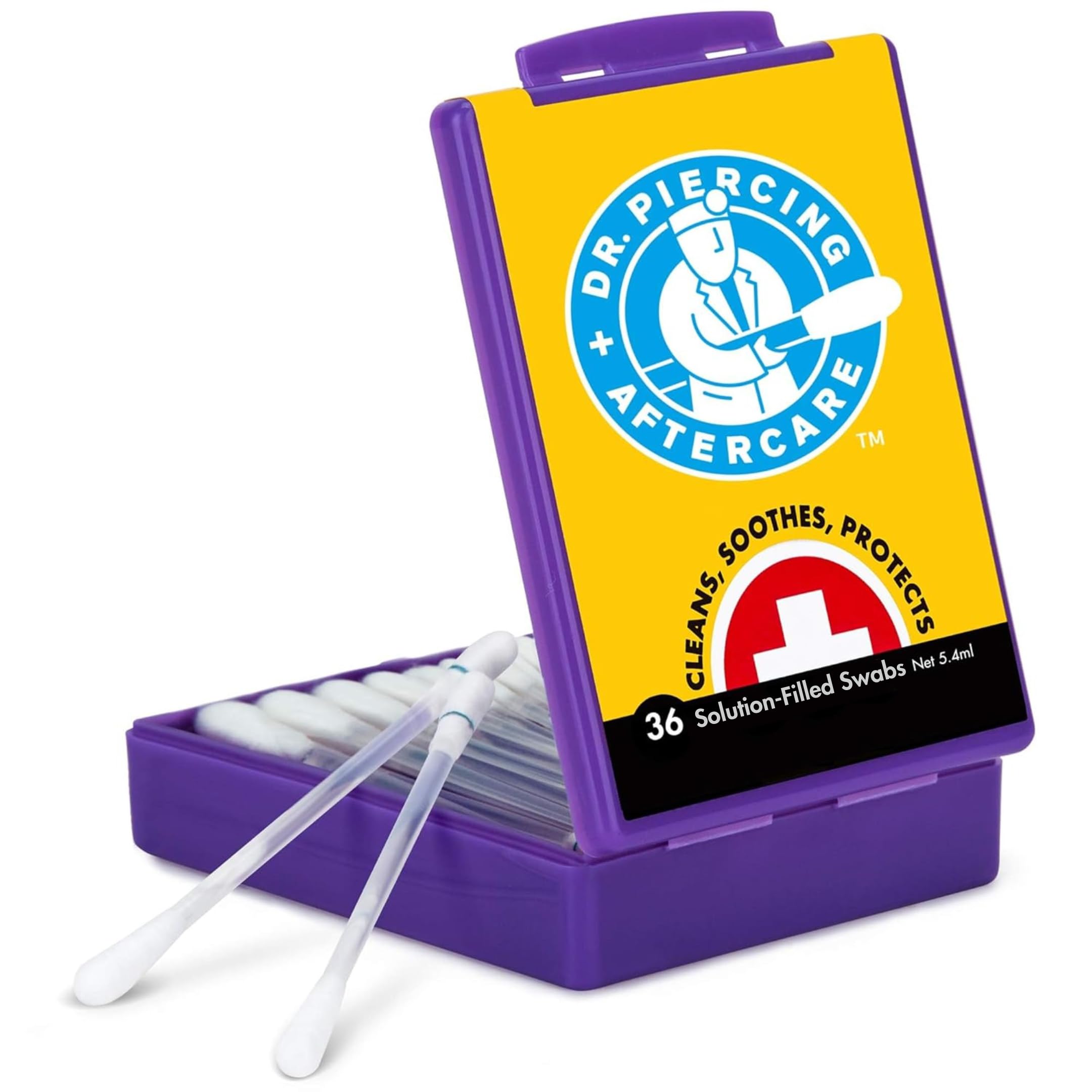 Dr. Piercing Aftercare Swabs – Piercing Bump Saline Solution for Cleansing Earri