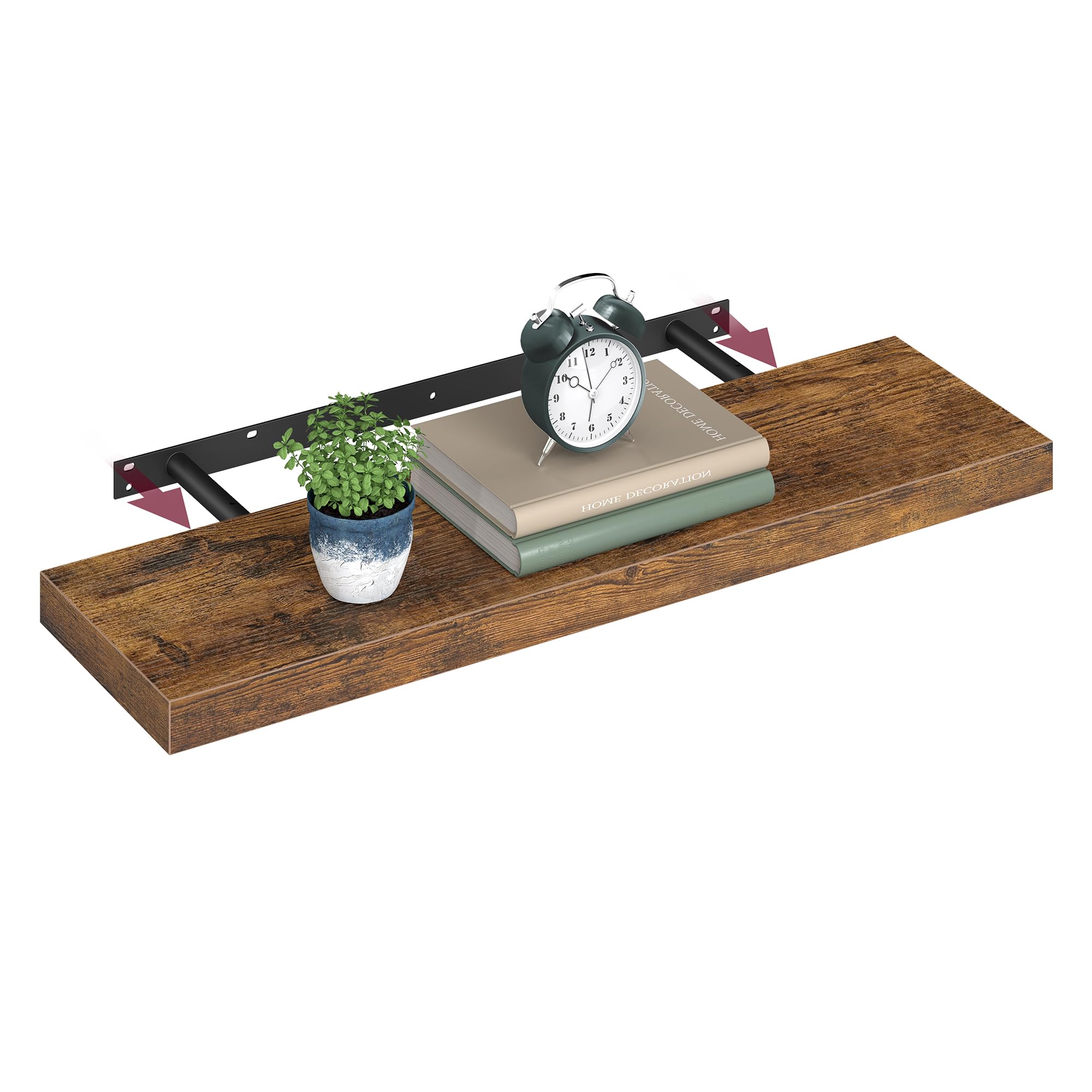 VASAGLE Wall Shelf, Wall Mounted, 80 x 20 x 3.8 cm