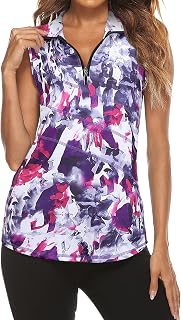 Tanst Sky Women's Zip Up Tank Top Quick Dry Workout Tops Sleeveless Golf Running Yoga Shirt
