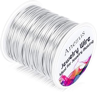 anezus 20 Gauge Jewelry Wire, 28 Yards Craft Wire Tarnish Resistant Copper Beading Wire for Jewelry Making Supplies and Crafting(Silver)