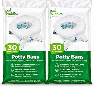 Disposable Potty Liners - Absorbent Leak-Proof Potty Bags for OXO (60 Count)