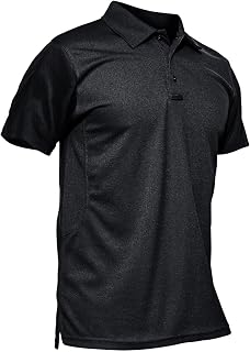 Kefitevd Polo Shirts, Men's Short Sleeve Golf T-Shirts, Quick-Drying Army T-Shirt, Sport Outdoor Polo Shirt with Glasses Holder, Button Placket, Lightweight Summer T-Shirt