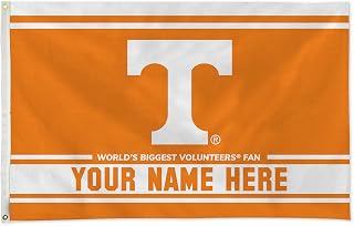 Rico Industries NCAA Tennessee Volunteers Personalized - Custom 3' x 5' Banner Flag - Made in The USA - Indoor or Outdoor Décor