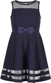 Calvin Klein(カルバン クライン) Special Occasion Dress Sleeveless Party Dress, Fit and Flare Silhouette, Round Neckline & Back Zip Closure Girls