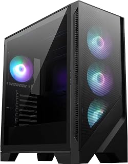 MSI MAG FORGE 320R AIRFLOW Mid-Tower PC Case - ATX Capacity, up to 390mm RTX 40 GPU Support, 4 x 120mm ARGB Fans, Magnetic Dust Filters, Tempered Glass, 1-6 ARGB Control Board, USB 3.2 Gen 1 Type-A