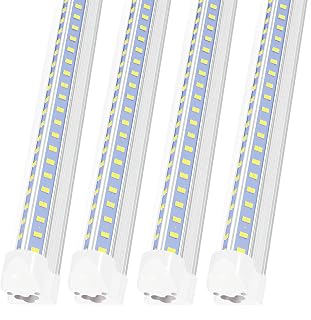 Led Shop Lights,Led Shop Lights 4FT 50W 6500K 7000LM Clear White,Shop Light 4FT 110V Linkable Integrated V-Shape for Shop Garage,Warehouse,Workbench and Workshop Commercial Bay Lighting(4-Pack)