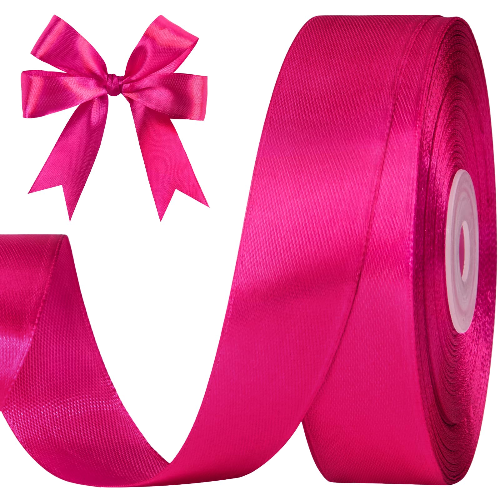 Hot Pink Satin Ribbon, 1 Inch, 50 Yards