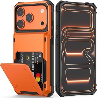 Nvollnoe for iPhone 17 Pro Case with Card Holder[Store 5 Cards]
