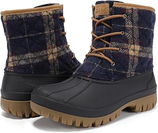 STQ Duck Boots Bottes d'hiver imperméables matelassées pour femme