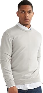 Men`s Crewneck Jumper 100% Cotton Premium Quality Soft Touch Long Sleeve Pullover Essential Style Knitted Sweaters for Men