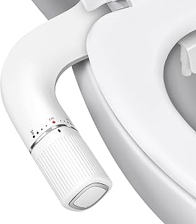 BIGCOW Ultra-Slim Bidet Attachment for Toilet - Dual Nozzle (Frontal & Rear Wash) with Adjustable Cold Water Pressure and Stainless Steel Inlet - Hygienic Solution for Fresh Cleanliness, Silver 1 Pcs