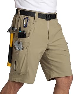IGOLUMON Work Shorts Men Cargo Shorts Multi Pockets Summer Workwear Shorts