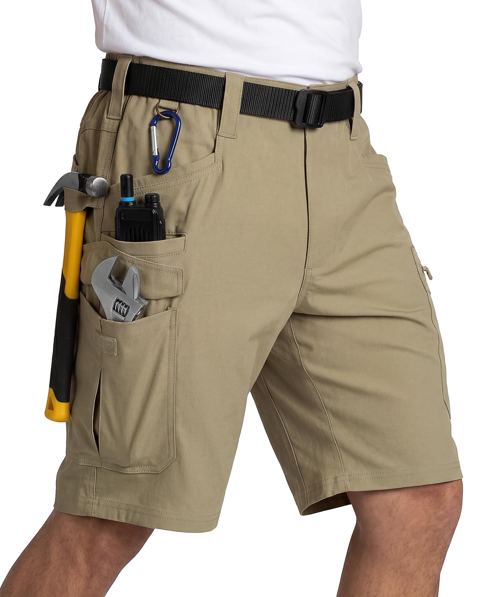 IGOLUMON Work Shorts Men Cargo Shorts Multi Pockets Summer Workwear Shorts