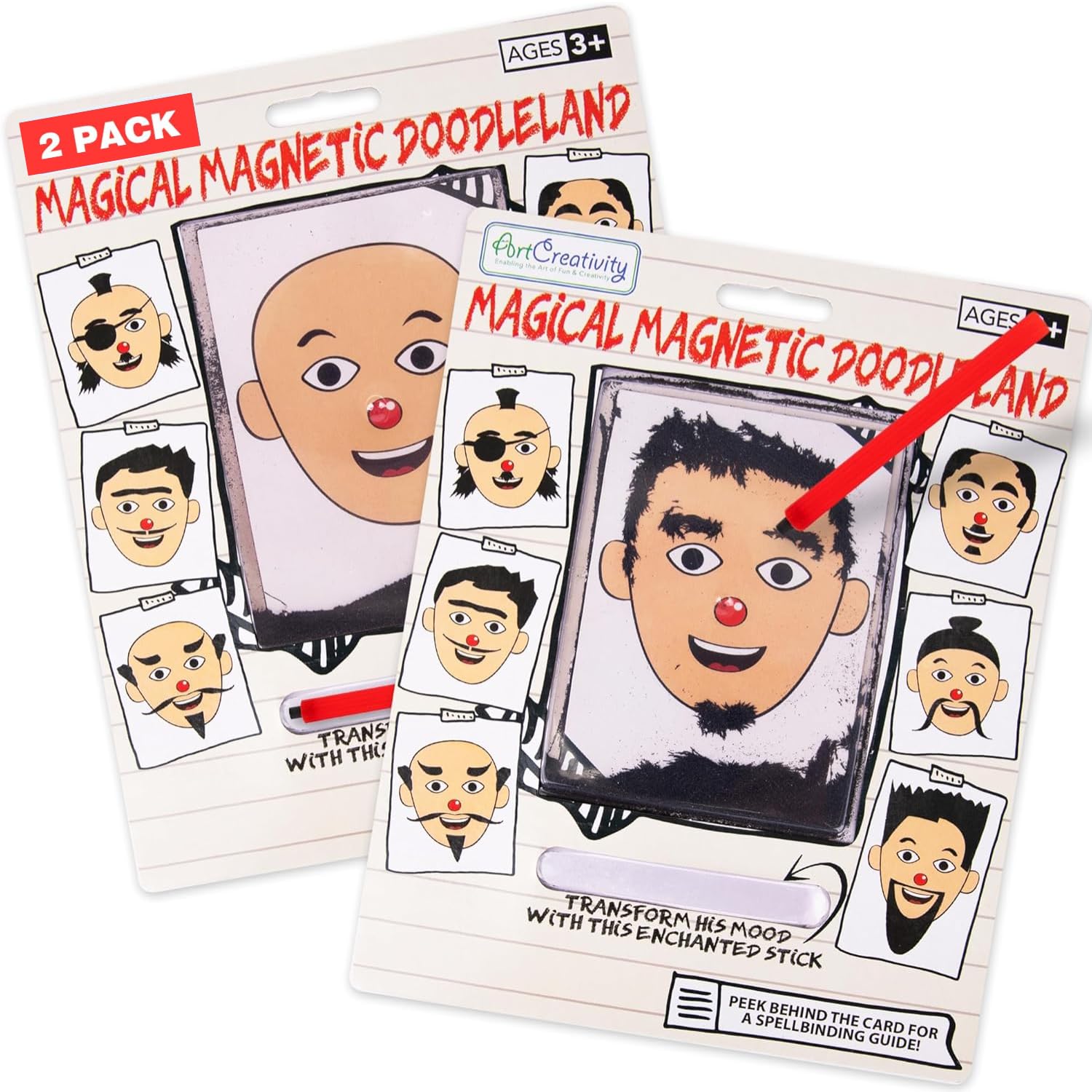 ArtCreativity Magnetic Drawing Face - 2 Pack - Travel Toys for Kids, Magnetic Tr