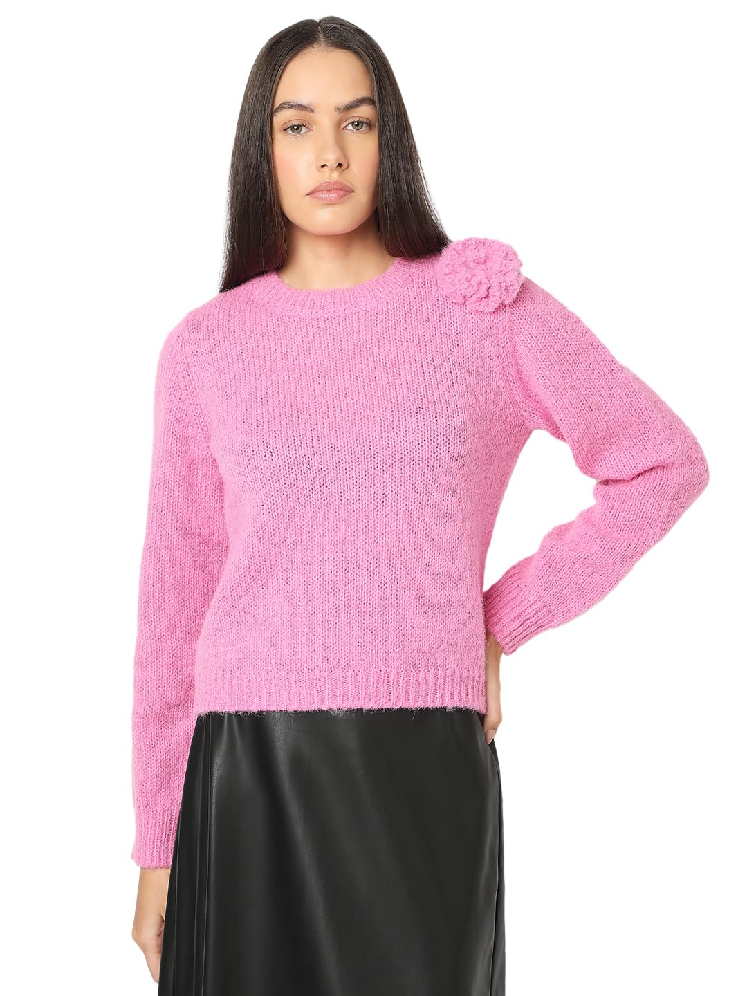VERO MODA Vmadia LS O-Neck Flower Pullover Ga Women's Knitted Sweater