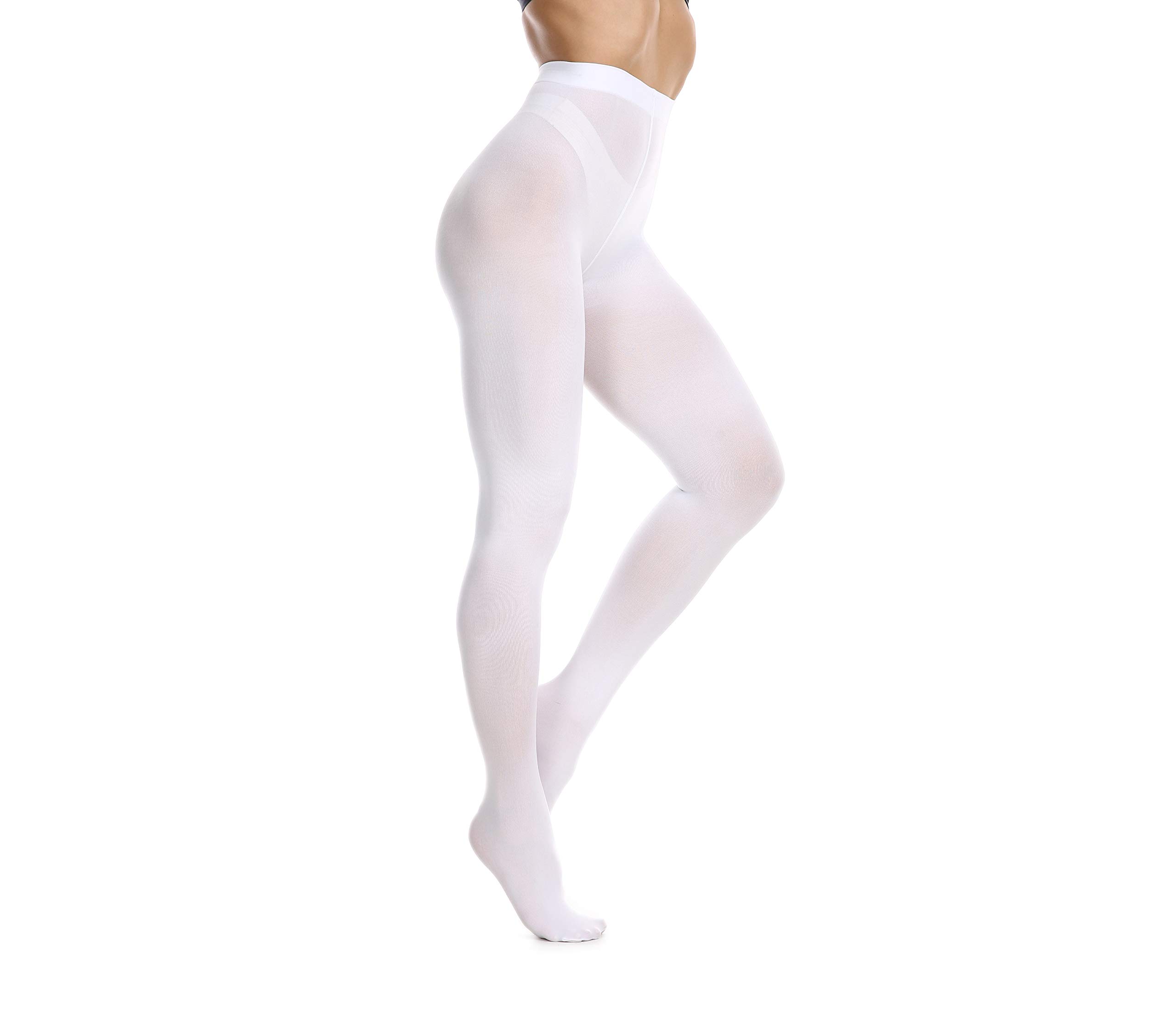 Frola Women's 80 Denier Soft Semi Opaque Solid Color Footed Pantyhose Tights
