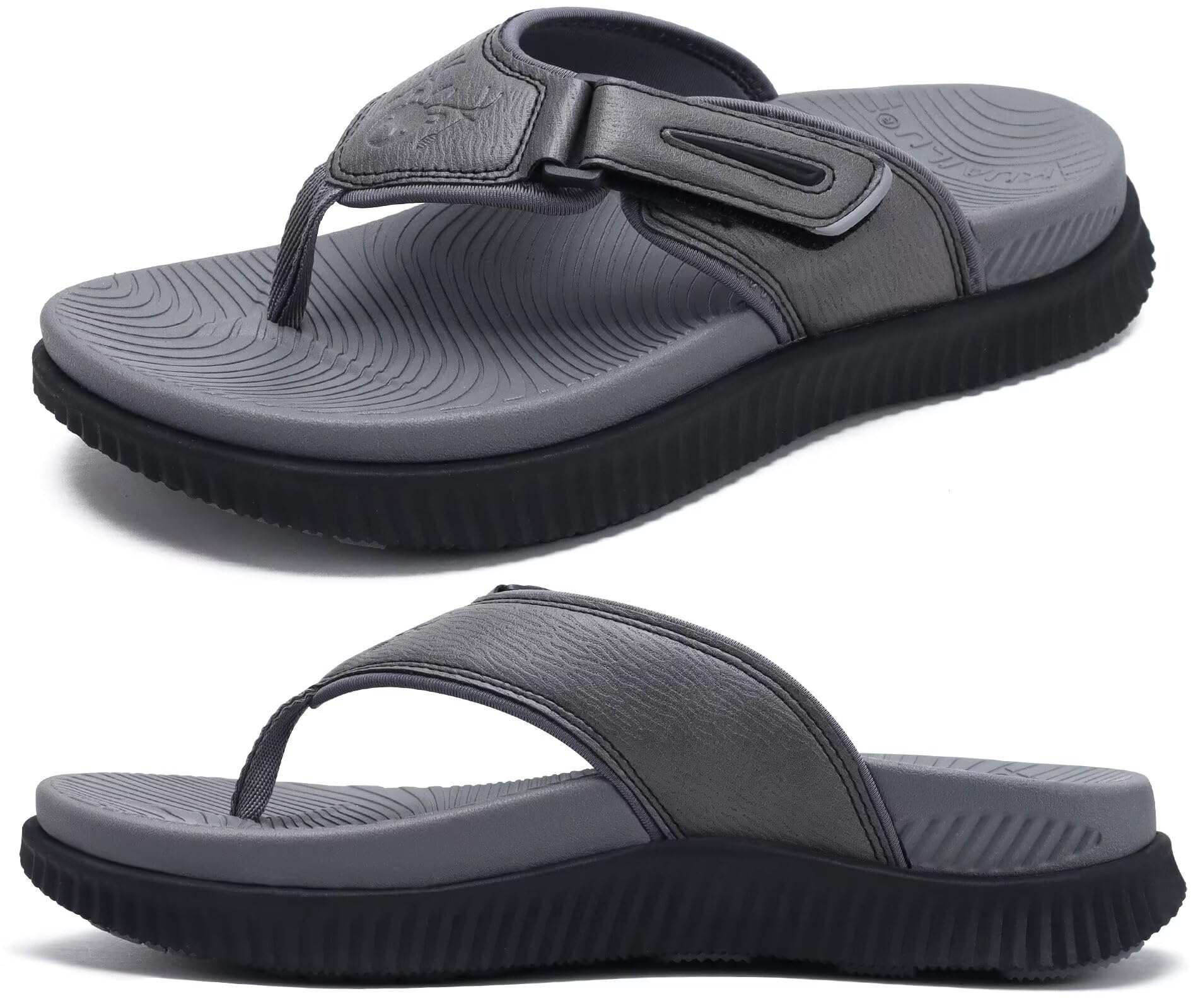 KuaiLu Mens Orthotic Cushion Flip Flops Athletic Recovery Walking Sandals