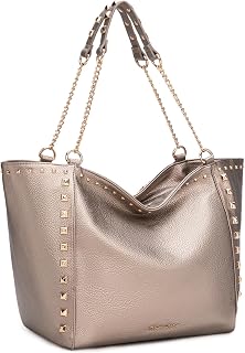 Montana West Large Tote Bag for Women Oversized Shoulder Purses with Chain Handbags