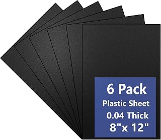 6 Pack Black Plastic Sheet 8x12x0.04 in Flexible Plastic Sheets | Black High Tensile Plastic Panel for DIY Materials Handicrafts Home Decoration