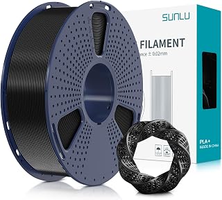 SUNLU PLA+ Filament 1.75mm, PLA Plus 3D Drucker Filament Schwarz, 1KG Spule | Stronger resilient, Neatly Wound 3D printing PLA+ filament, high dimensional accuracy +/- 0.02 mm