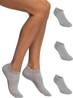POMPEA 3 Pairs Women's Cotton Socks Short Ankle Socks with Reinforced Toe and Heel