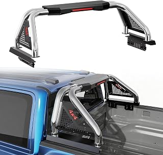 SYHVU Truck Bed Roll Bar for Mid-Size Pickup, Polished Stainless Steel Sport Bars &amp; Chase Rack, Roll Bar for Truck Compatible with Tacoma, Ranger, Colorado, Canyon, Ridgeline, Frontier, Gladiator