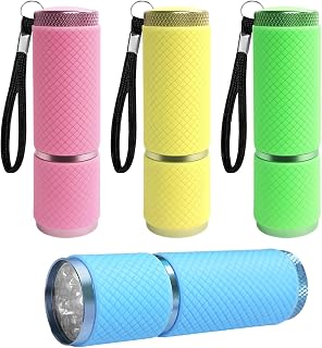 ZynoMUCH Small Torch, 4 Pack Mini Torches Battery Powered, Flashlight-Torch Super Bright with 9 LEDs for Kids Adult Camping Hiking Outdoors Gift (Batteries not Included)
