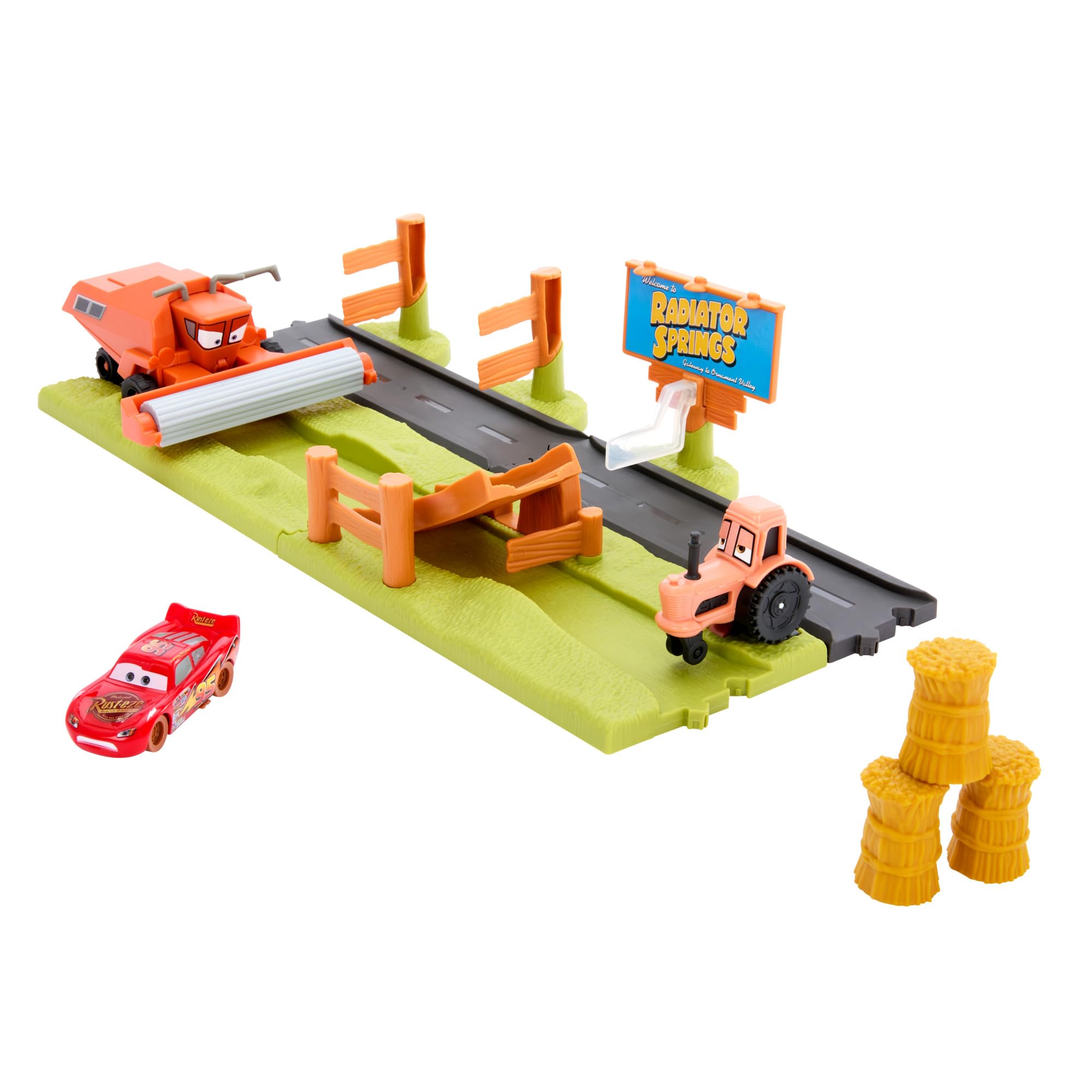 Mattel Disney and Pixar Cars Frank Escape & Stunt Race Playset​​​ | Includes 3 T