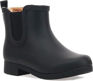 Chooka Women's Delridge Waterproof Faux Fur Chelsea Rain Boot Slip On