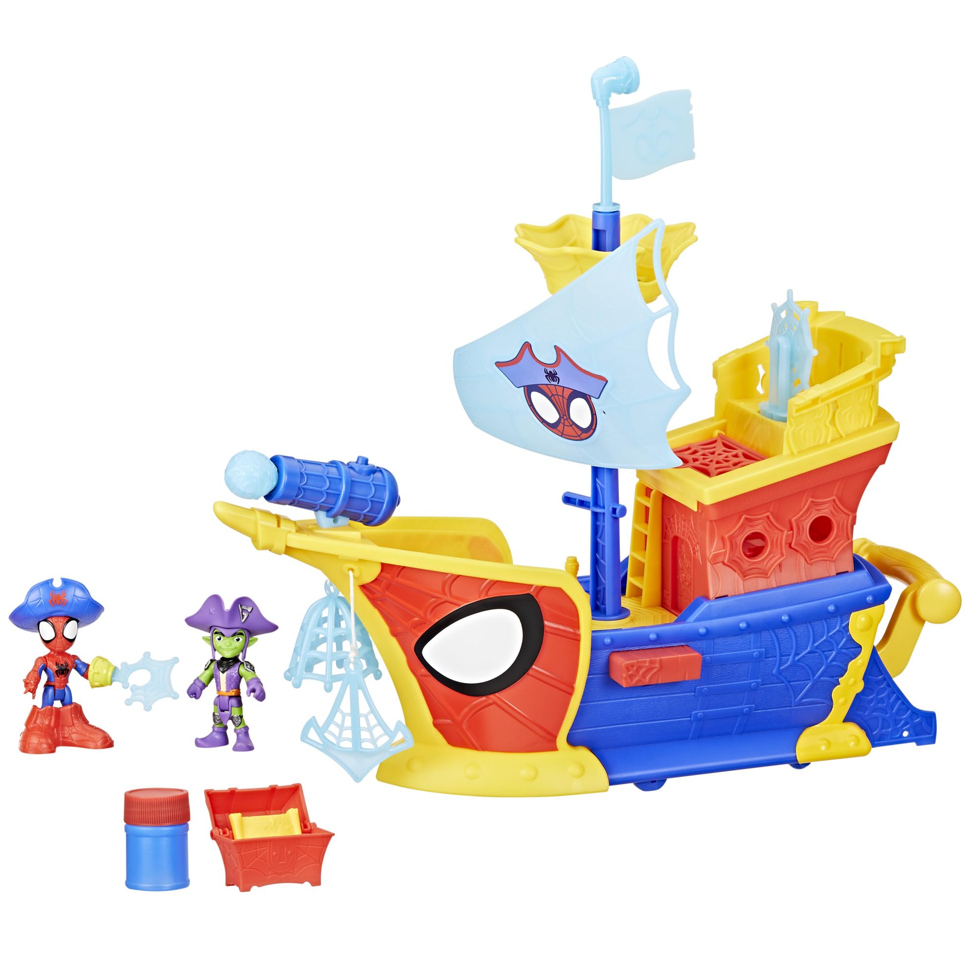 SPIDEY AND HIS AMAZING FRIENDS Marvel Water-Webs Webs Ahoy Bubble Pirate Ship To
