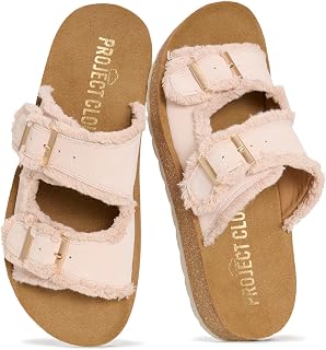 Project Cloud Comfortable Sandals for Women, Lightweight Plush Soft Insole Buckle Sandals, Non-Slip Durable Women Sandals, Fashion Frayed Sandals for Women 2026 (Lightweight)
