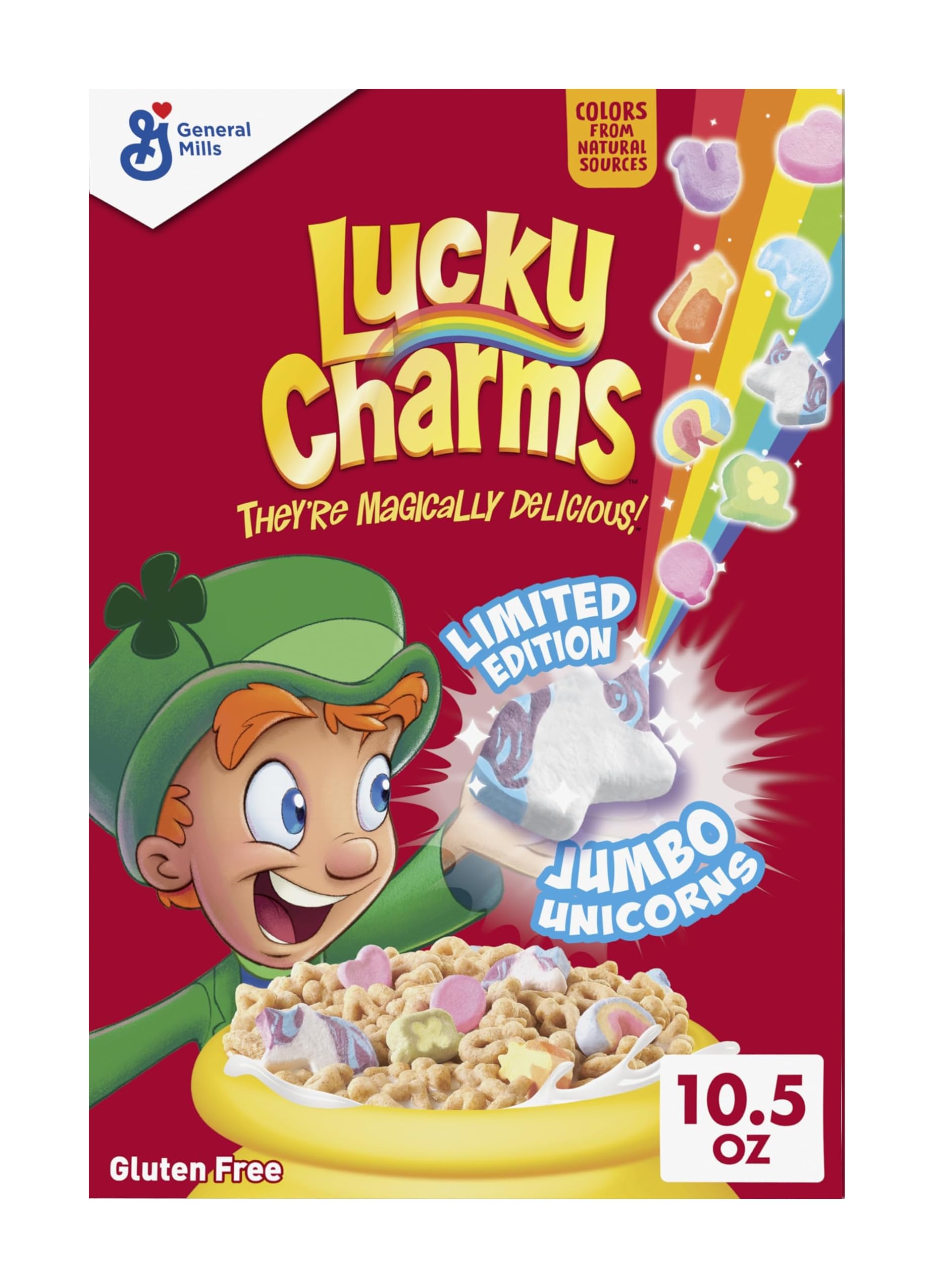 Lucky Charms Gluten Free Cereal with Marshmallows, Whole Grain, 10.5 oz | Hearts