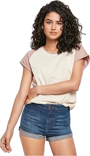 Urban Classics Ladies Contrast Raglan Tee Women's T-Shirt Charcoal/Black Wide