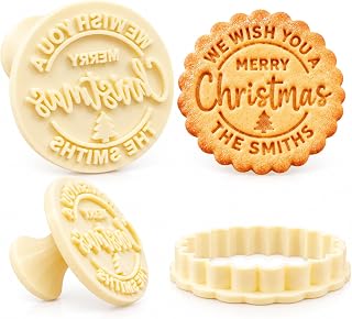 Christmas Cookie Stamps Personalized Cookie Stamps for Baking Cookies | Christmas Cookie Stamp with Family Name, Cookie Press Stamp, Pattern Cookie Mold, Custom Cookie Stamp,Cookie Press for Baking