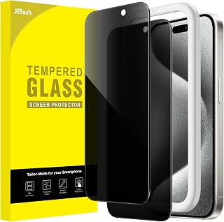 JETech Privacy Screen Protector for iPhone 15 Pro, 2-Pack