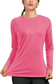 isnowood Women's Sun Protection Long Sleeve Shirts, UPF 50+ UV Rash Guard Swim Shirt, Workout Hiking Running Athletic Tops