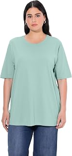 Ulla Popken Basic Shirt, Button Placket, Regular, Long Sleeve 700603